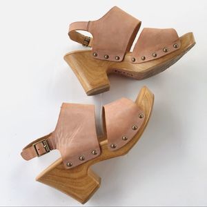 Kork Leather Chunky Heels Great Condition Size 8